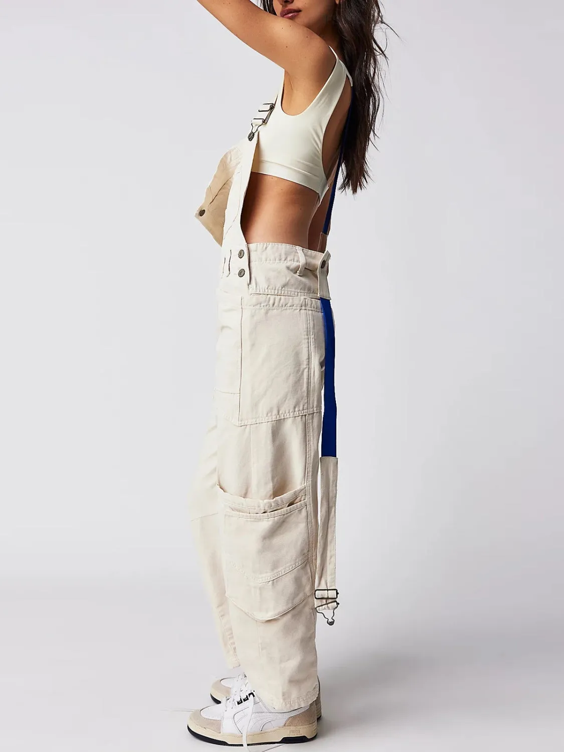 Pocketed Wide Strap Denim Overalls - 4 Colors