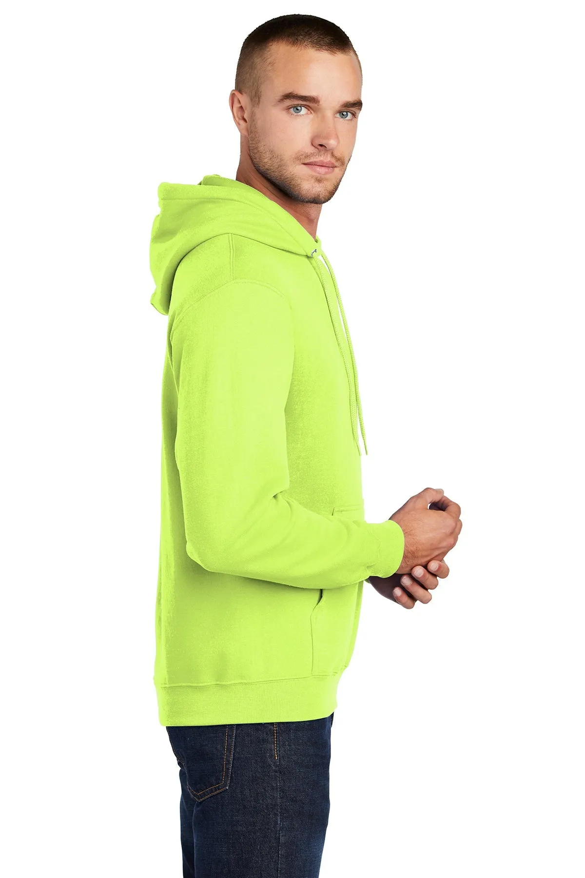 Port & Company Core Fleece Branded Hoodies, Neon Yellow