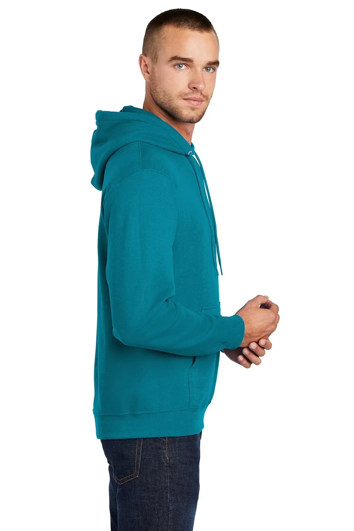 Port & Company Core Fleece Branded Hoodies, Teal