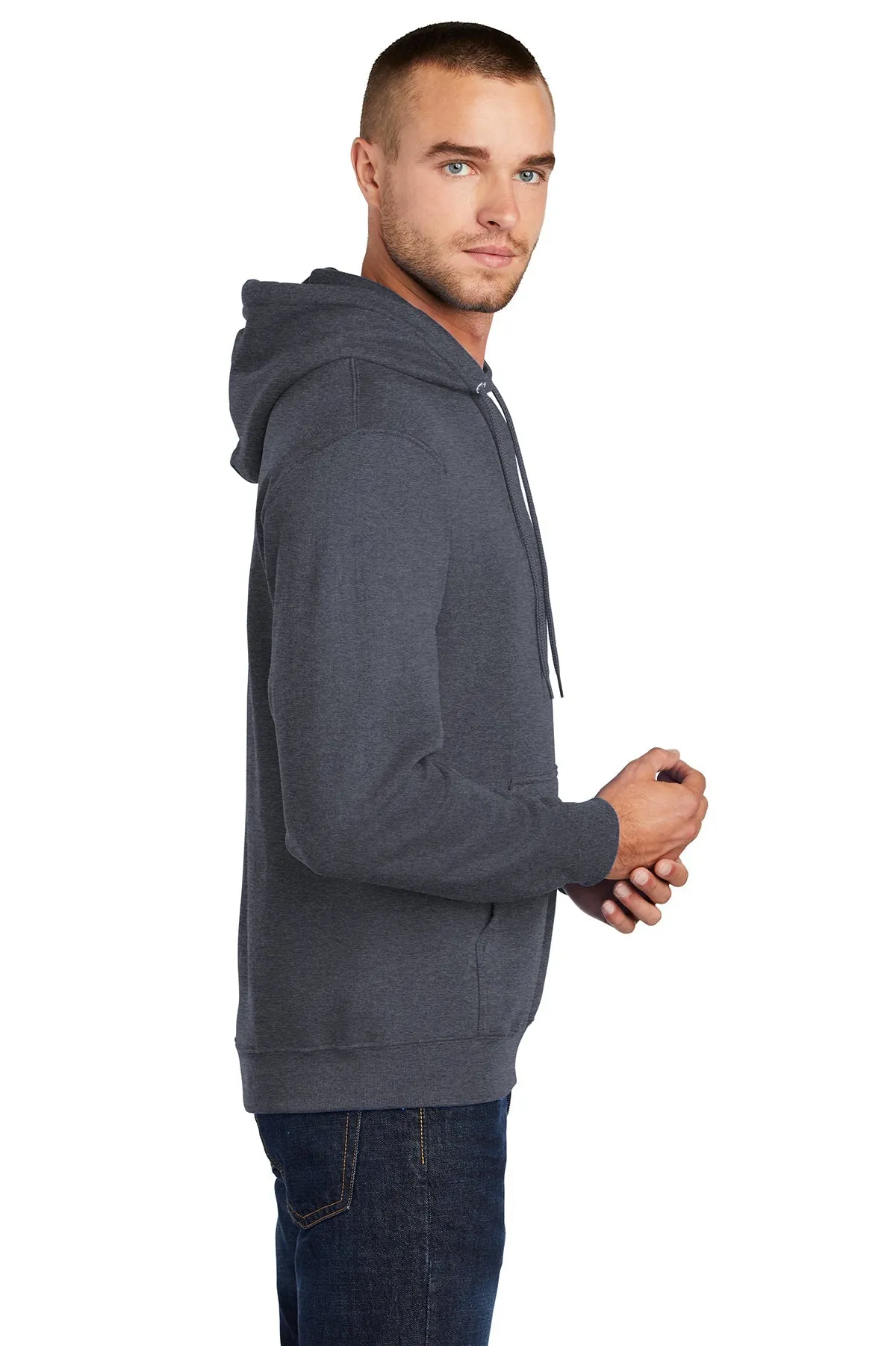 Port & Company Tall Core Fleece Customized Hoodies, Heather Navy