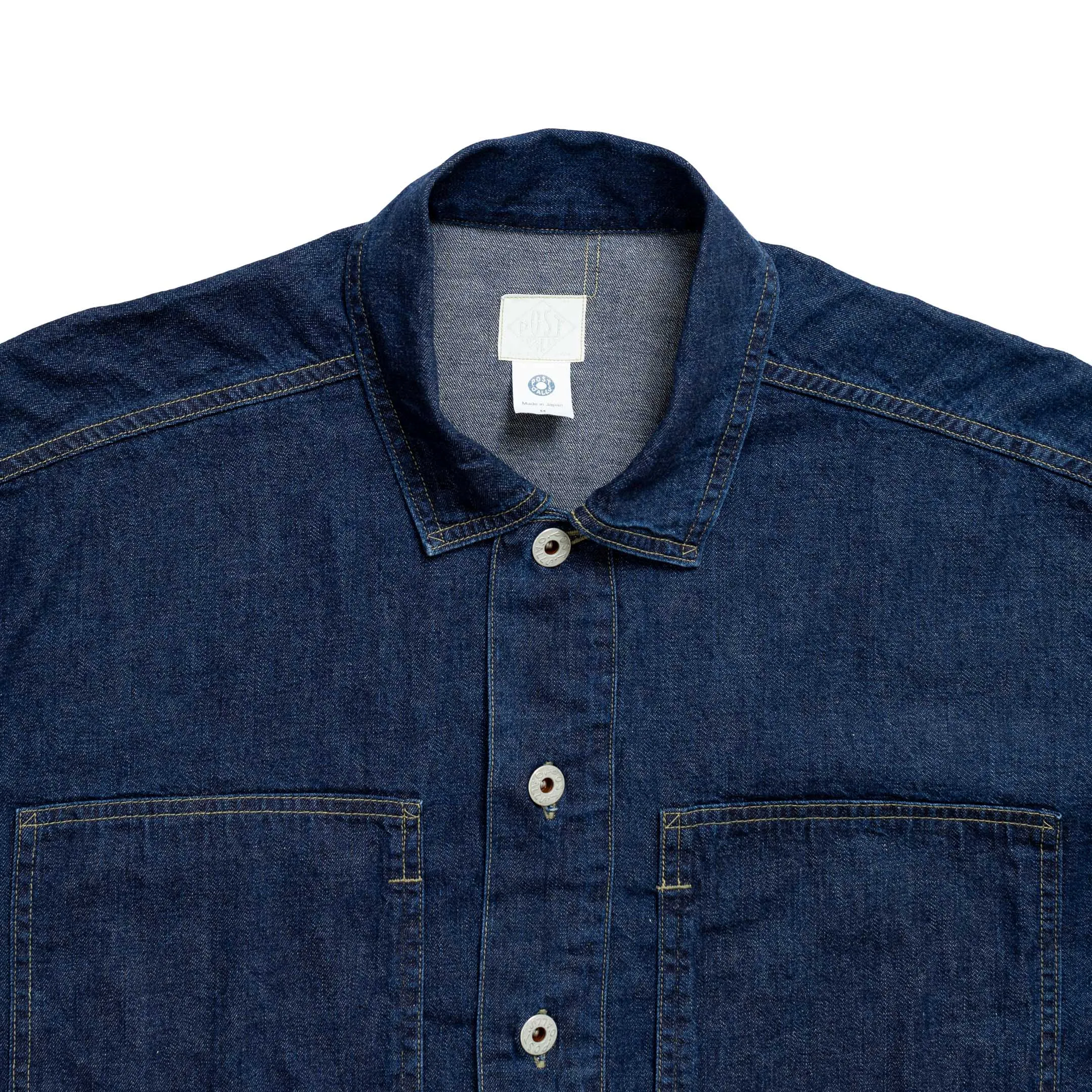 Post Overalls Army Shirt Blue Denim
