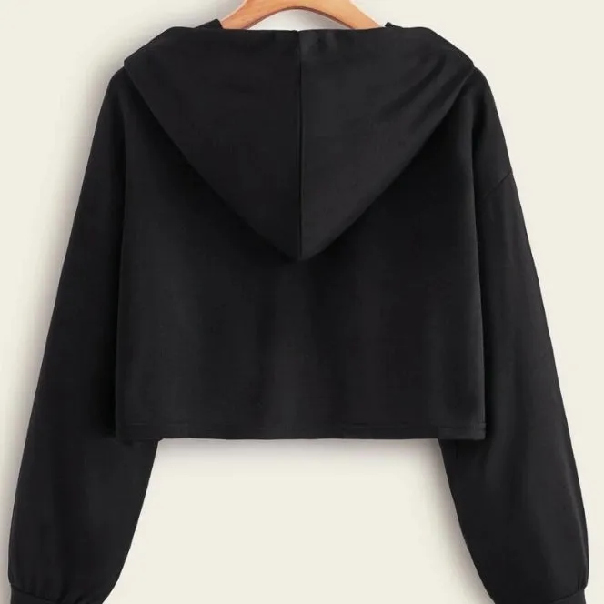 Solid Casual Short Hooded Sweatshirt Wholesale