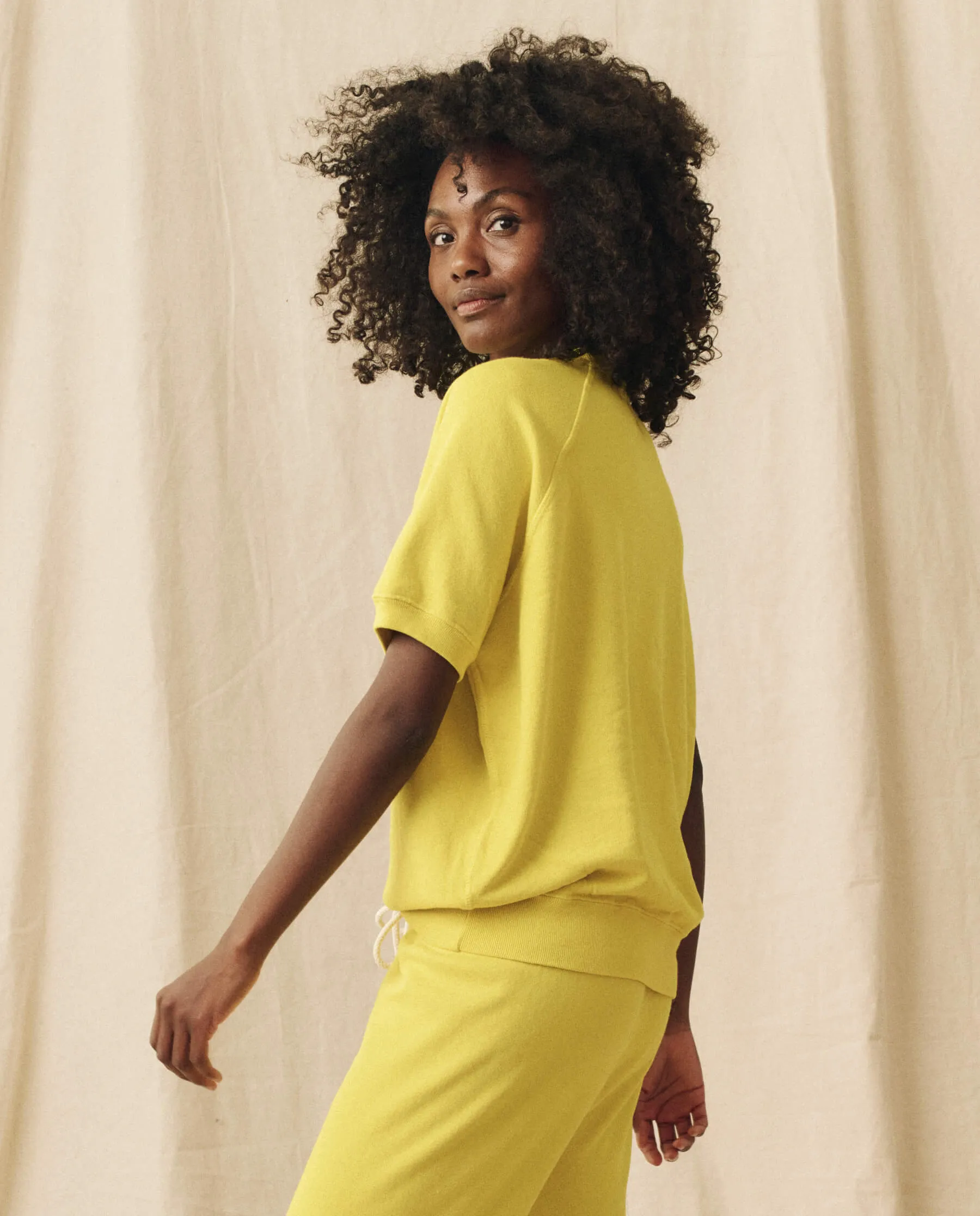 The Short Sleeve Sweatshirt. Solid -- Sunbeam