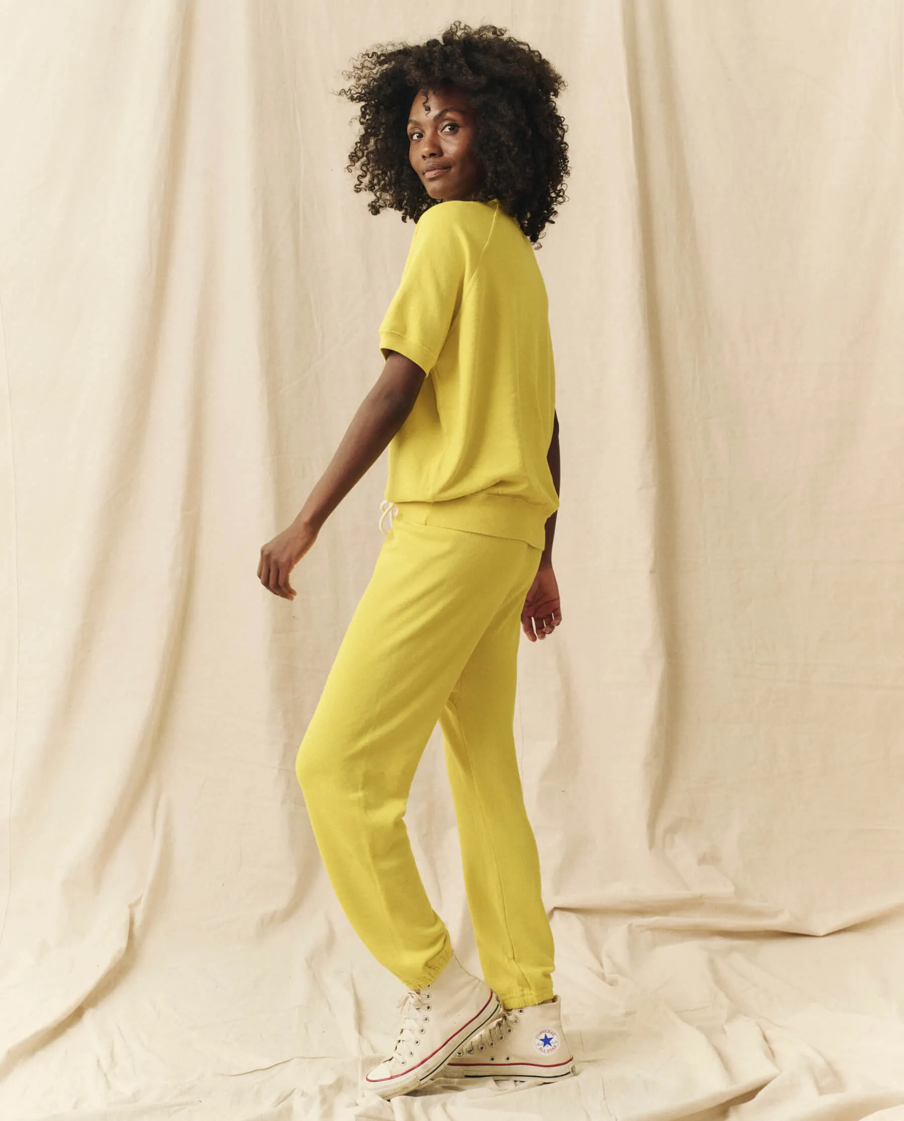 The Short Sleeve Sweatshirt. Solid -- Sunbeam
