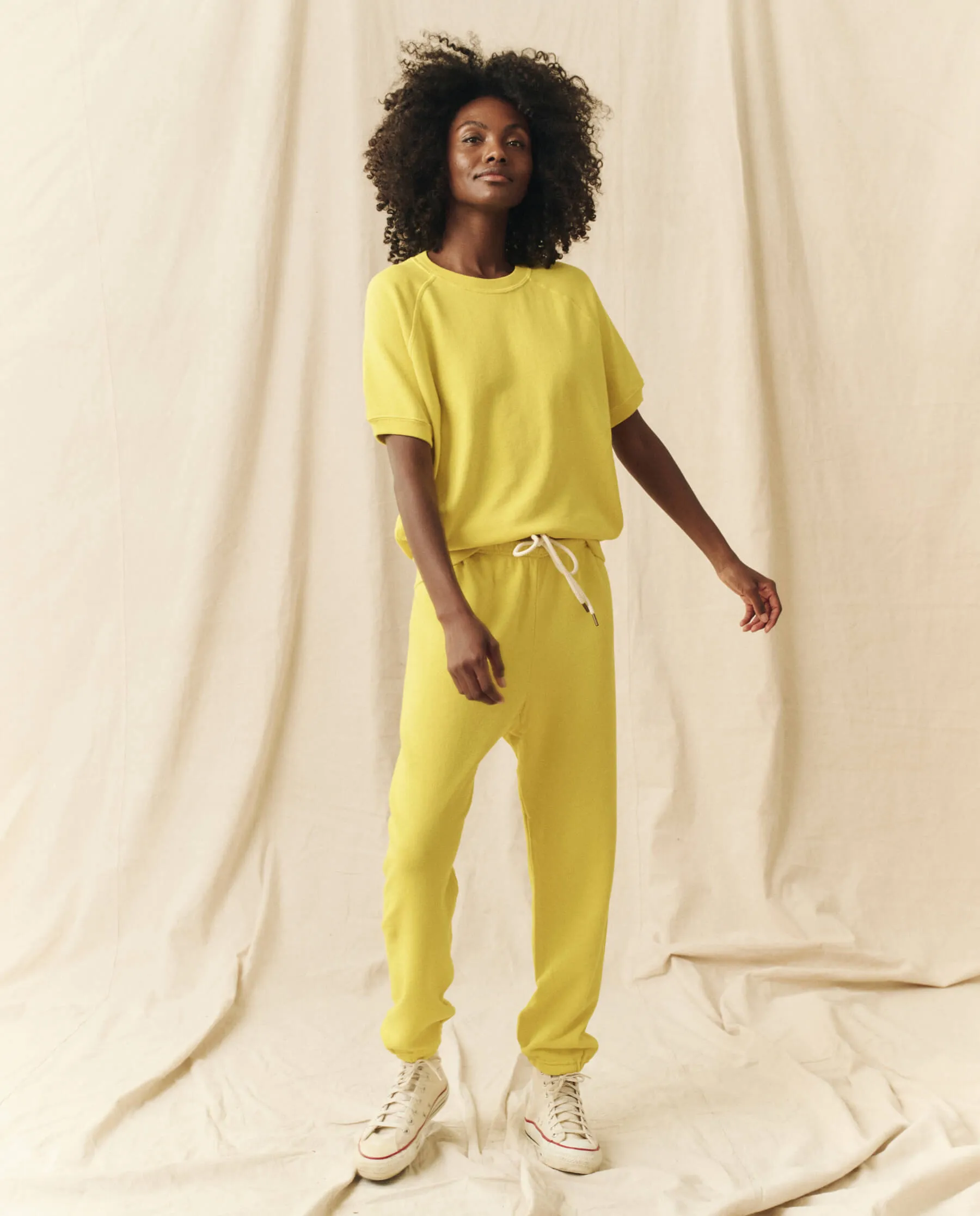 The Short Sleeve Sweatshirt. Solid -- Sunbeam