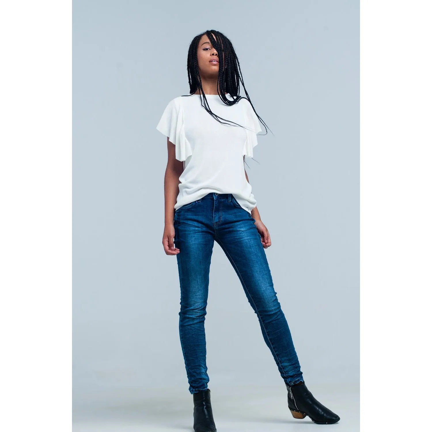 White Top With Ruffles
