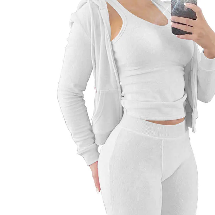 Women's Clothing Fleece Hoodie Set-نسائية من الصوف