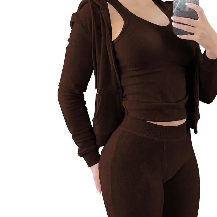 Women's Clothing Fleece Hoodie Set-نسائية من الصوف