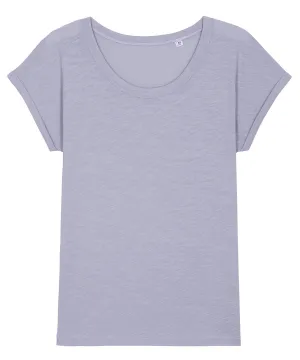 Womens Stella Rounders slub rolled sleeve slub t-shirt (STTW112) | Lavender